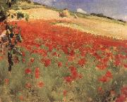 William blair bruce Landscape with Poppies oil on canvas